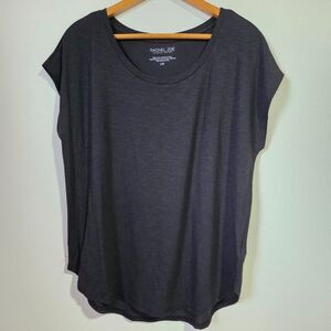 EUC RACHEL ZOE BLACK CAP SLEEVES MINIMALIST TEE WOMENS SIZE LARGE